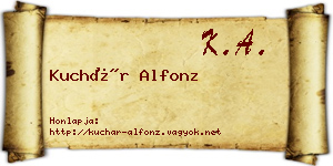 Kuchár Alfonz névjegykártya